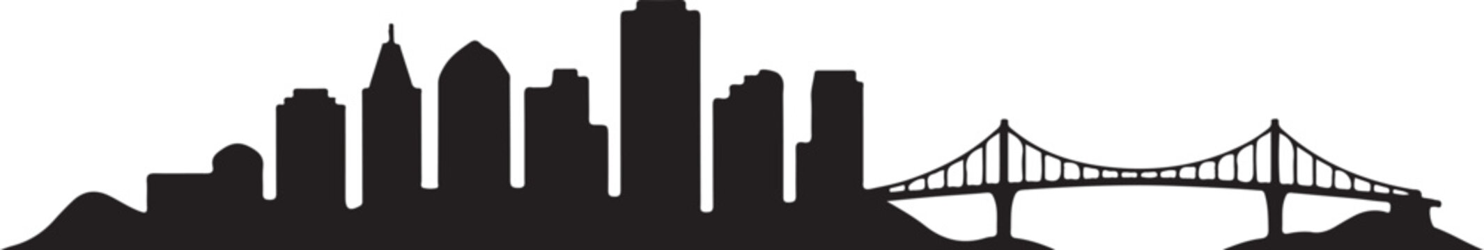 Vancouver british columbia skyline silhouette