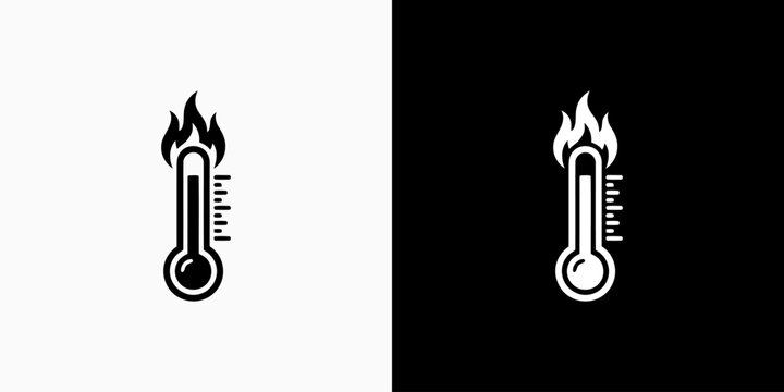 Thermometer vector design in a modern, simple, clean, and abstract style. Icon for business, research, health, and science.