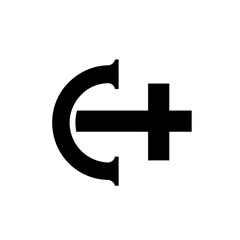 Obraz premium C++ Programming Language Symbol Icon on White Background