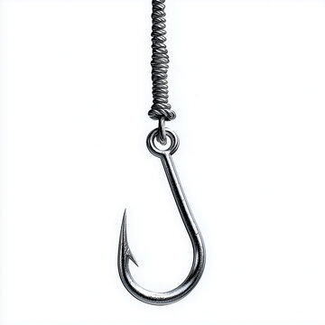 Fish hook fishing hook metal hook sharp hook fishing line steel single hook bait fishing equipment tackle angling tool object