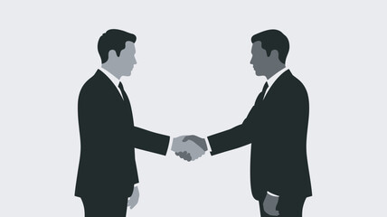 Fototapeta premium Two businessmen shaking hands in a formal agreement
