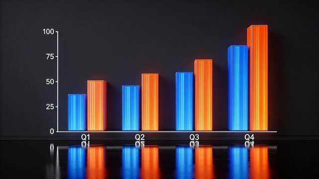 Colorful bar chart on dark background