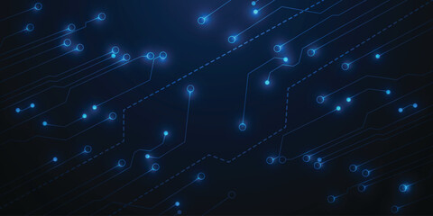 Obraz premium Glowing Blue Circuit Line Abstract Technology Background