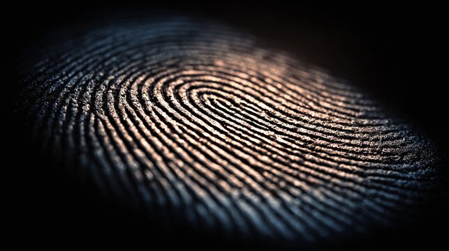 Close-up of a human fingerprint.