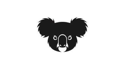 Fototapeta premium Koala Face Black Silhouette Animal.