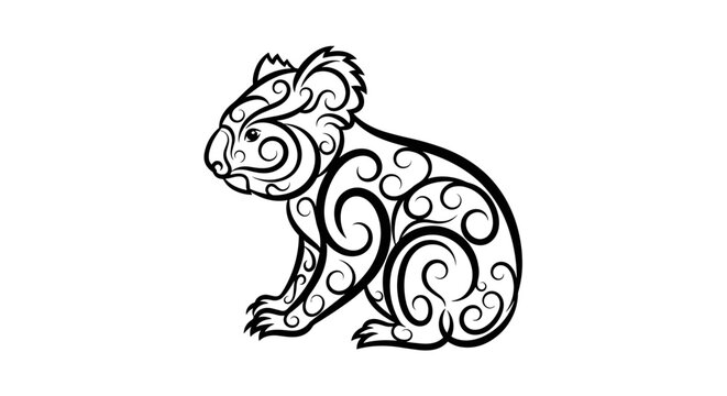 Kia ora tribal patterned kiwi.