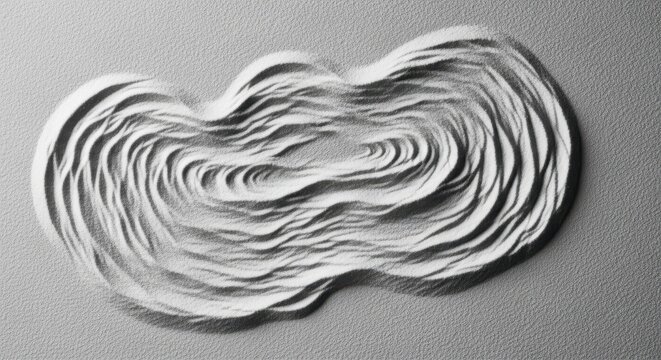 Abstract black and white illustration of a whisk, isolated on a gray background, intricate and detailed