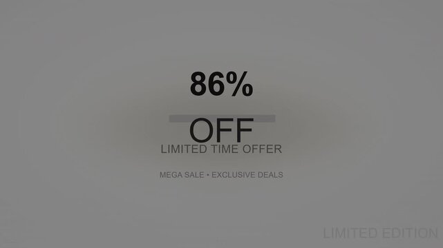 Clean Minimalist Discount Percentage Counter Animation for Sales.