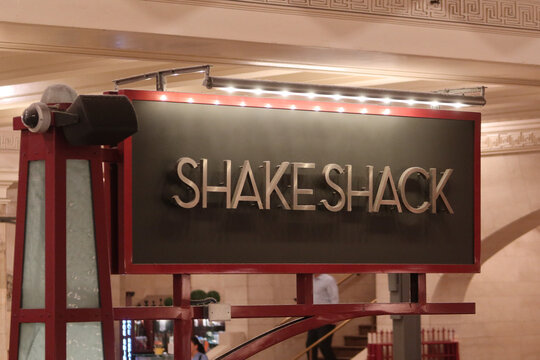 SHAKE SHACK sign at Grand Central Station in New York, NY, USA. August 27, 2025