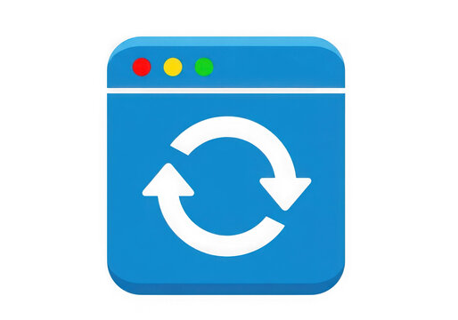 Blue circular arrows icon symbolizing refresh or restart functionality