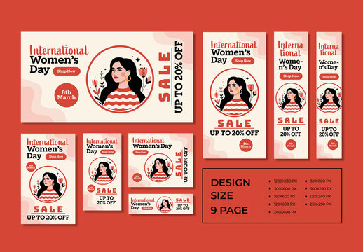 International Women's Day Sale Banner Set