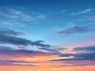 Obraz premium Serene Sky at Dusk with Colorful Clouds and Gentle Hues Reflecting Tranquility in the Evening Landscape