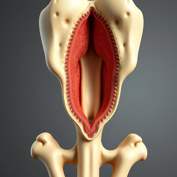 Sharp illustration of endosteum lining medullary cavity