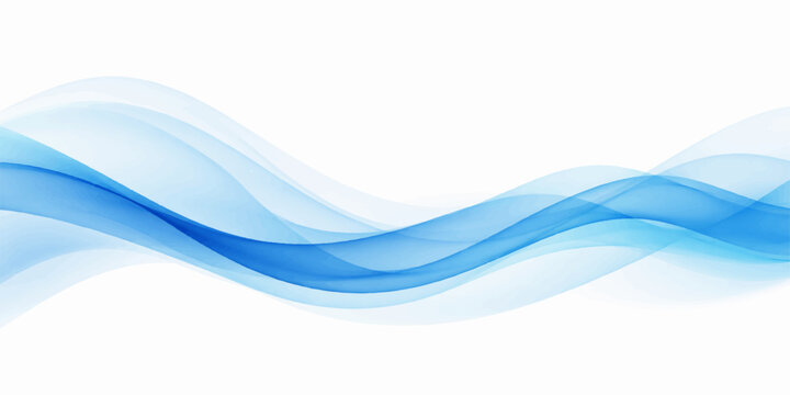 Dynamic abstract blue wave background featuring smooth curves and flowing motion with light vector lines for a professional business backdrop design