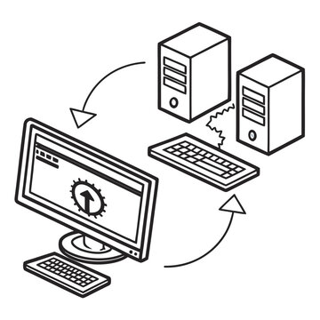 Computer system with monitor and server towers