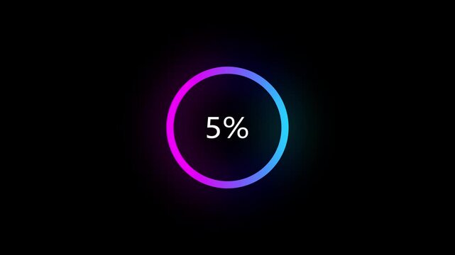 Animated of circle loading icon . 1 to 5% loading concept icon. and creating a stunning 4k video.