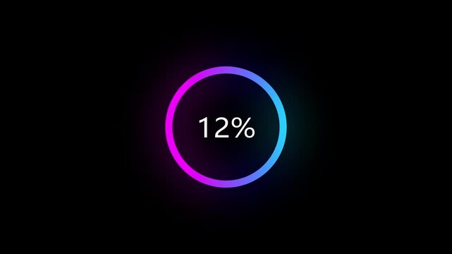 Animated of circle loading icon . 1 to 12% loading concept icon. and creating a stunning 4k video.
