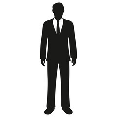 Fototapeta premium Black Silhouette of a Business Person. Vector Illustration.