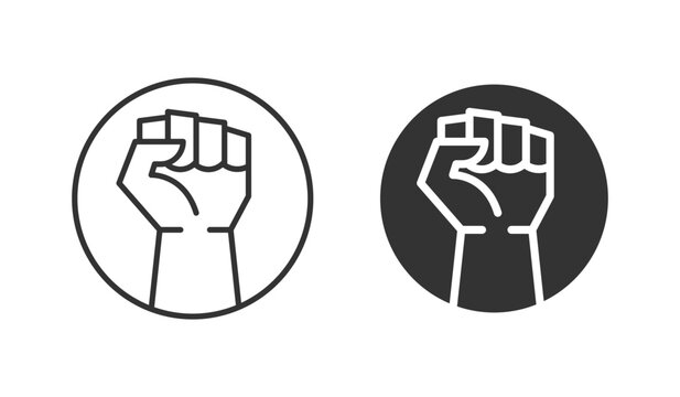 Fist gesture of hand icon