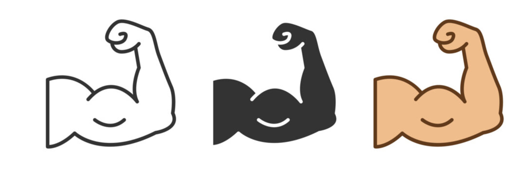 Strong arm bicep muscle icon