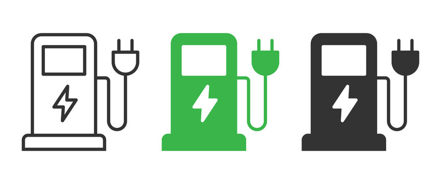 Electric vehicle charging station icon
