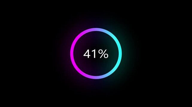 Animated of circle loading icon . 1 to 41% loading concept icon. and creating a stunning 4k video.
