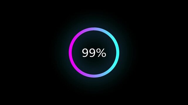 Animated of circle loading icon . 1 to 99% loading concept icon. and creating a stunning 4k video.