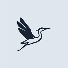 Obraz premium Flying Crane Heron Logo
