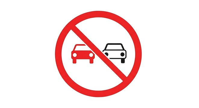 No Overtaking Road Sign Symbol.