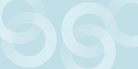 Fototapeta premium Abstract blue glowing geometric lines on dark blue background. Modern shiny blue circle lines pattern.