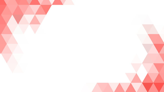 Red geometric triangle mosaic border on transparent background for bold modern presentation