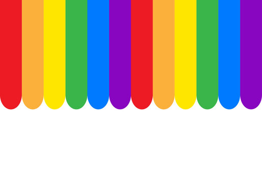 Cenefa superior decorativa con los colores de la bandera arco&iacute;ris para conceptos de orgullo y diversidad lgbtq