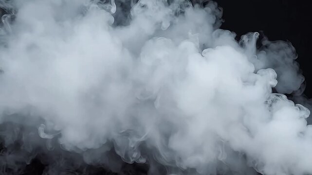 White smoke on black background