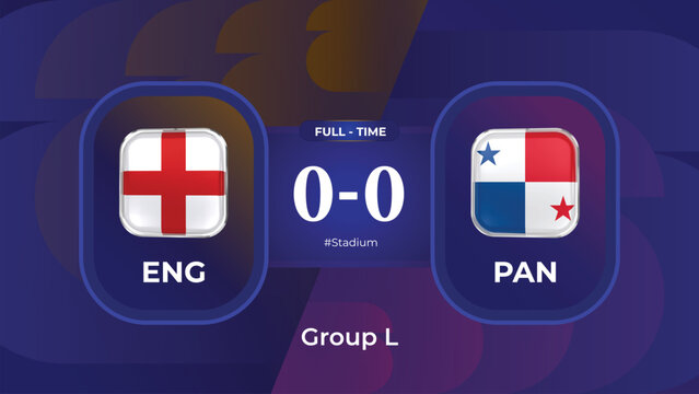 England vs Panama Scoreboard Graphic - Football World Cup 2026