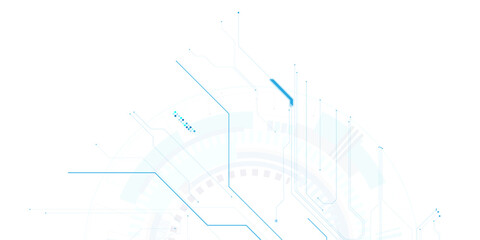 Obraz premium Abstract digital technology futuristic internet network speed connection white and blue background. Technology background with crossed lines and dot
