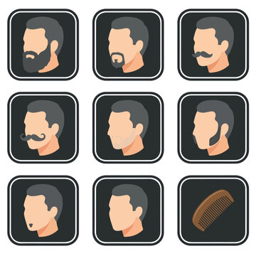 Man with various facial hair.