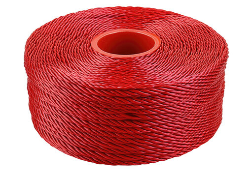 Red thread spool, tightly wound