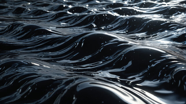 Makroaufnahme von gl&auml;nzenden &Ouml;lwellen