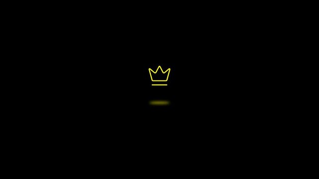 A golden icon of a crown with motion animation and graphics floats in the air.