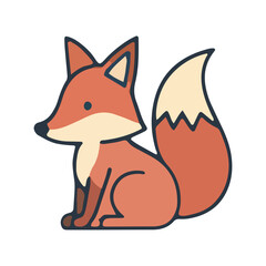 Obraz premium Cute Sitting Fox Illustration