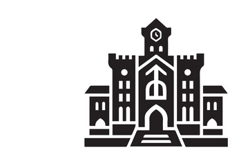 Naklejka premium castle building vector illustration, flat design
