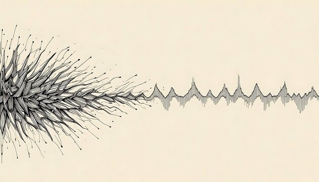 Erratic Noise Calming into Smooth Parallel Arrows Metaphor.