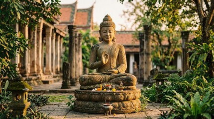 Obraz premium Happy Mahavir Jayanti, lord Mahavir statue