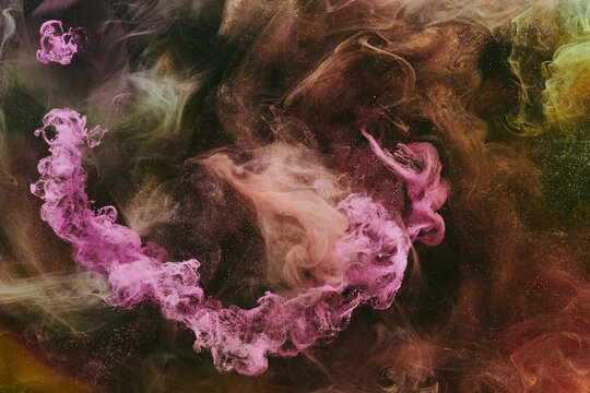 Luxurious abstract dark background. Explosive colors wallpaper, outer space pattern. Dynamic paint backdrop.