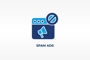 Obraz premium Spam ads vector, icon or logo sign isolated symbol illustration