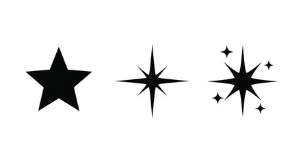 Three black stars with varying points a striking silhouette © Rakib