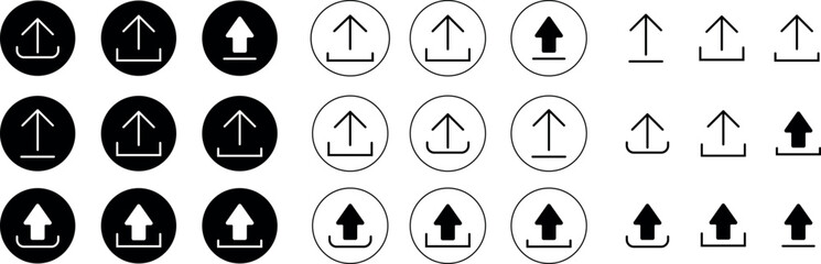 Various arrow symbols in circles and simple line forms with directional indications shown distinctly