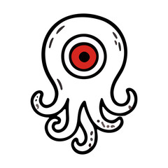 Fototapeta premium Cute Cyclops Octopus Icon