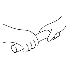 Fototapeta premium Passing Baton icon, Relay Race Teamwork and Coordination Concept for Track and Field Athletics, Handover Symbol for Speed Collaboration and Competitive Sports Performance icon