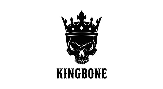 Skull with crown logo design.